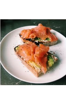 Smoked salmon open sandwich